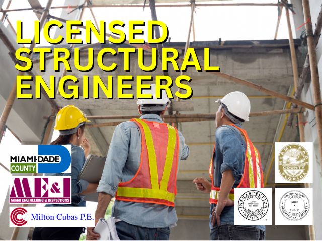 Licensed Structural Engineers, With 35 years of expertise, Engineer Milton Cubas brings extensive experience to the table. He holds a Professional Engineer License - #51902 and an Infraspection Institute Certified Level II - License #14386, 40 Year Recertification, ensuring top-tier proficiency and knowledge in the field.